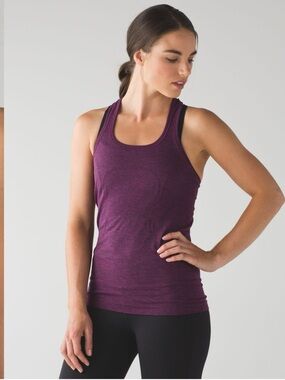 Lululemon Racerback Run Training Tank Top Size 4 Seamless Mesh Athletic Gym